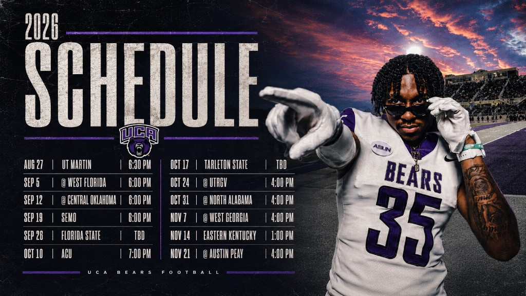 UCA Bears 2026 football schedule graphic